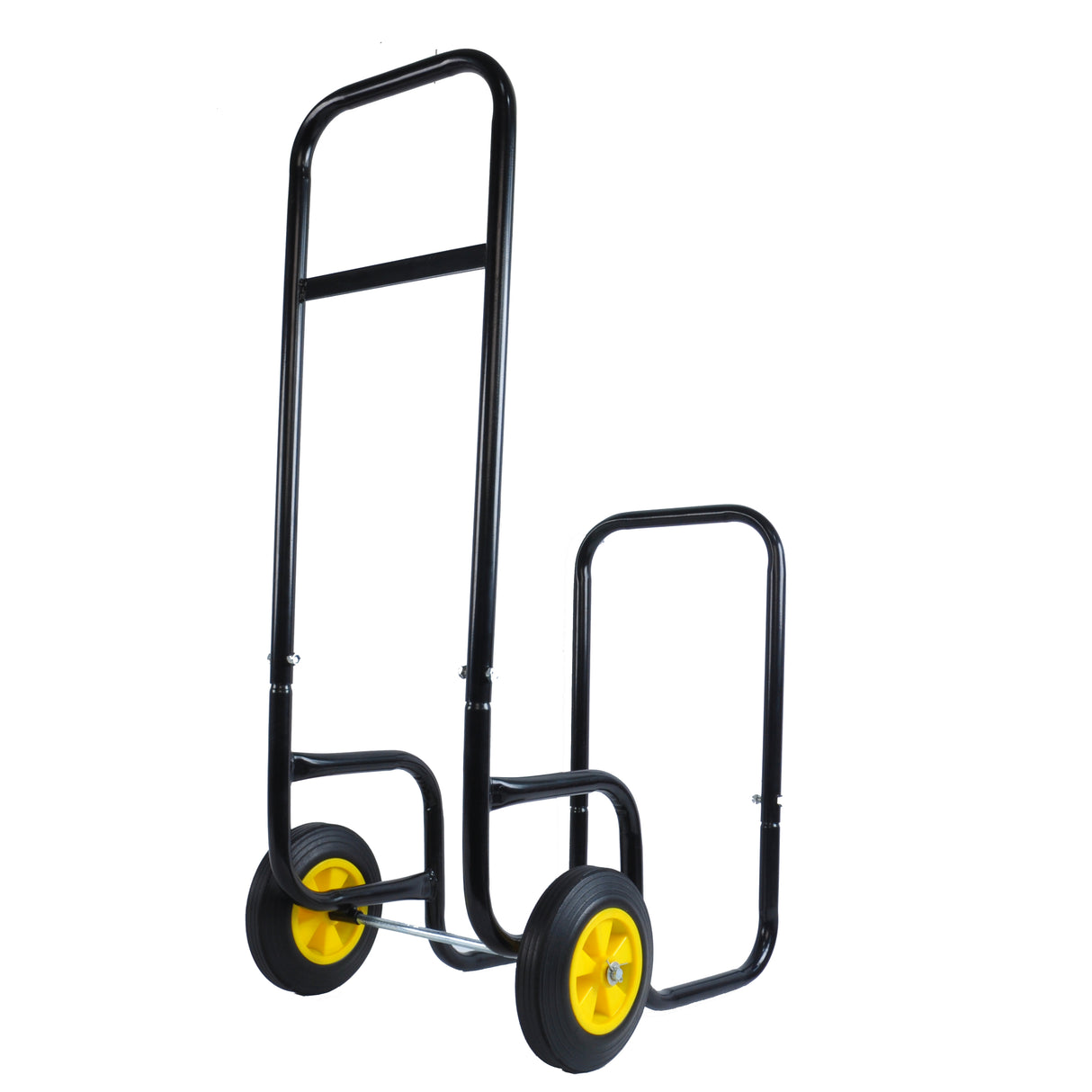 Brandhout Log Cart Carrier Outdoor Indoor Zwart Staal Houten Rek Opslag Mover Rolling Wheels Metal Dolly Hauler Verplaatsingsapparatuur