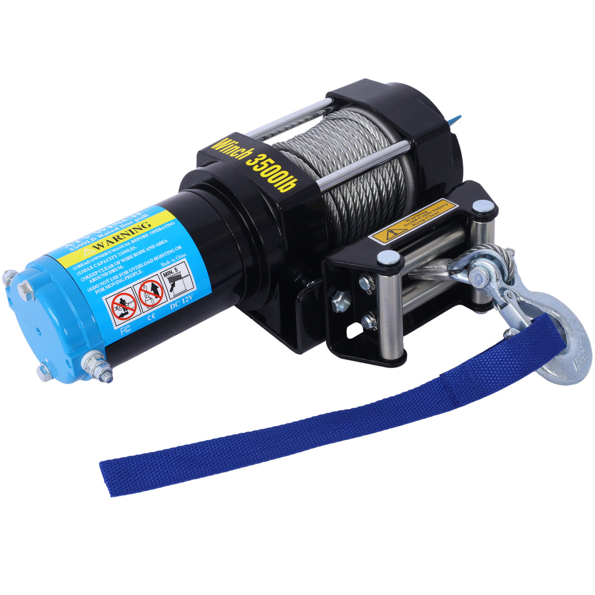 ATV/UTV 12 V 3500LBS Electric Winch with Steel Cable Wire and Wireless Remote Control Roller Fairlead