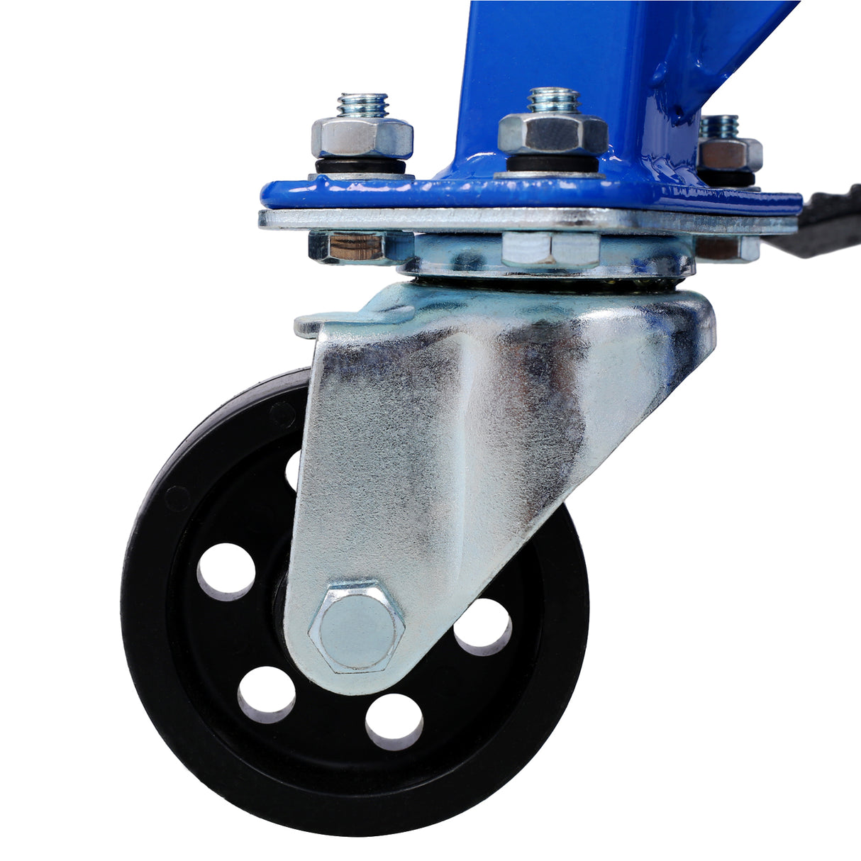 300 lbs Hydraulic Motorcycle Scissor Jack Lift Foot Step Wheels for Small Dirt Bikes Blue