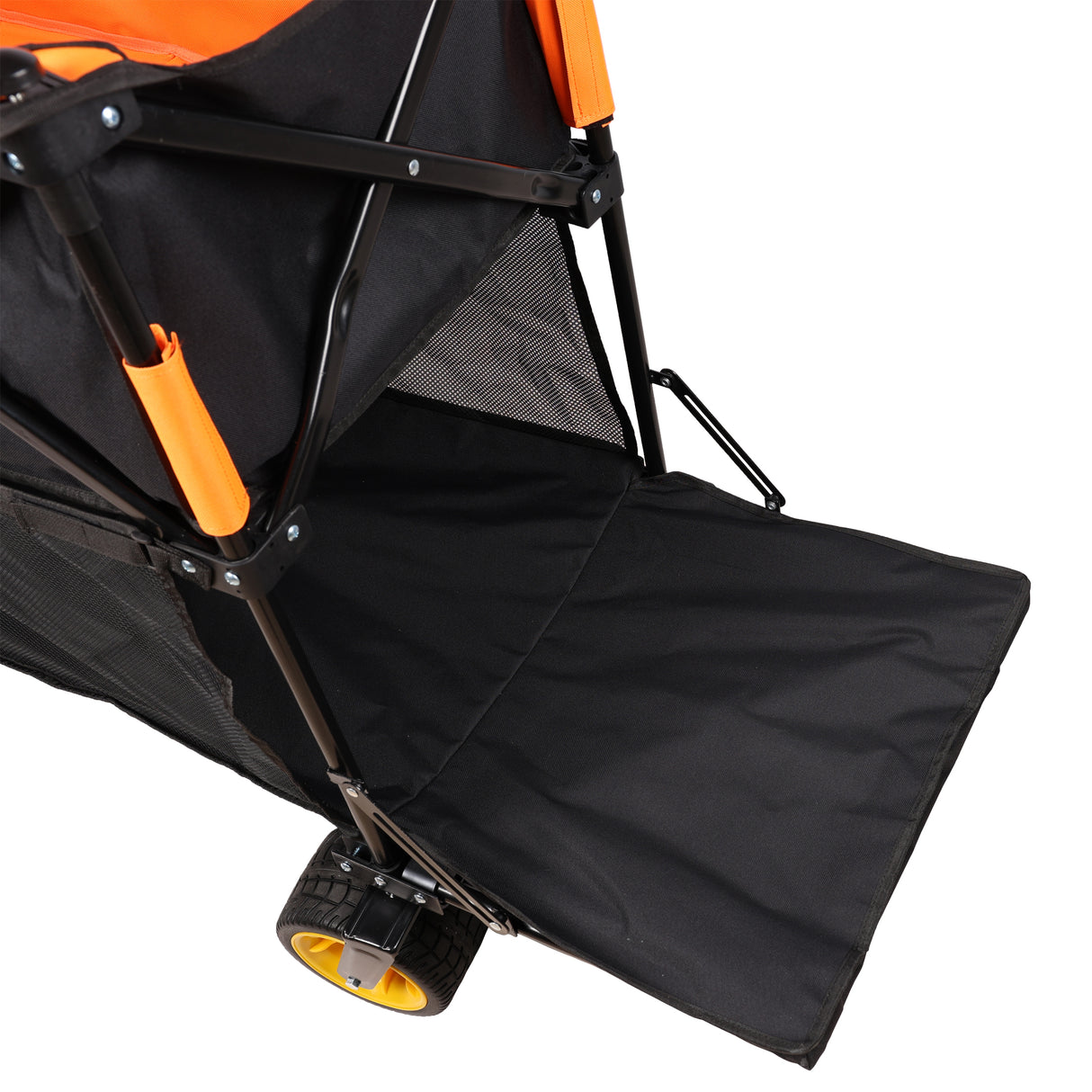 Carro plegable de gran capacidad, carro extensor Extra largo, carrito plegable para compras de jardín, carrito de playa, color negro y naranja