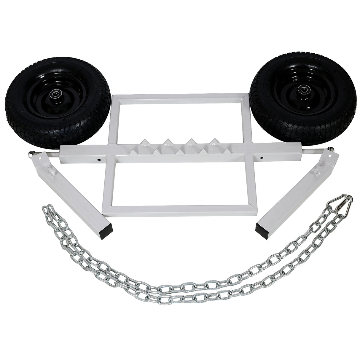 Soporte y arco de arrastre de troncos para ATV de 1000 lb. Capacidad 24 pulgadas de diámetro. Blanco Crema