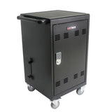 Mobile Charging Cart and Cabinet for Tablets Laptops 30-Device with Combination Lock Black