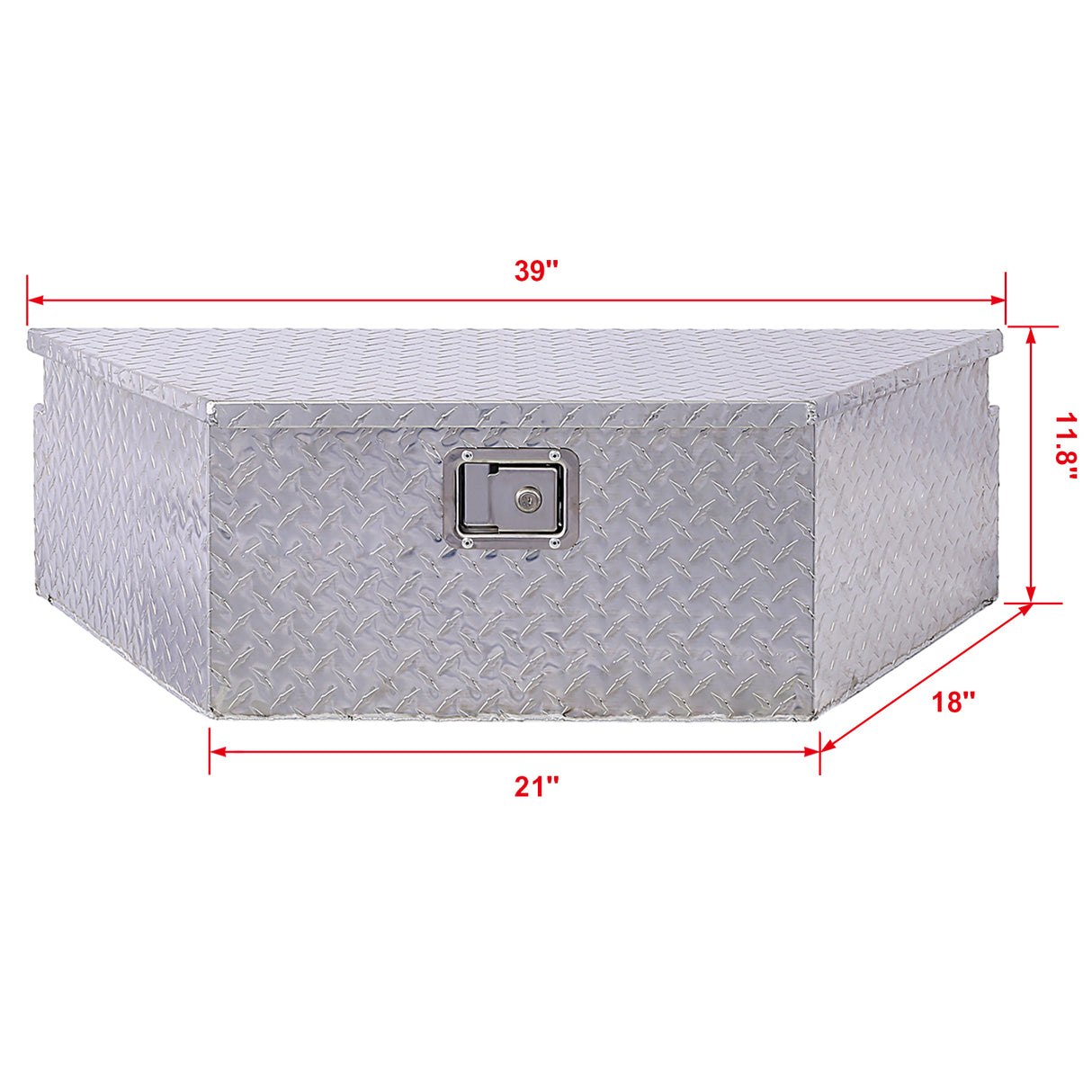 Caja de herramientas de aluminio de 39 pulgadas, caja de camión resistente, almacenamiento para camioneta y remolque al aire libre, organizador para RV debajo de la carrocería con llaves de bloqueo, plateado, 39x16,5x11,8 pulgadas