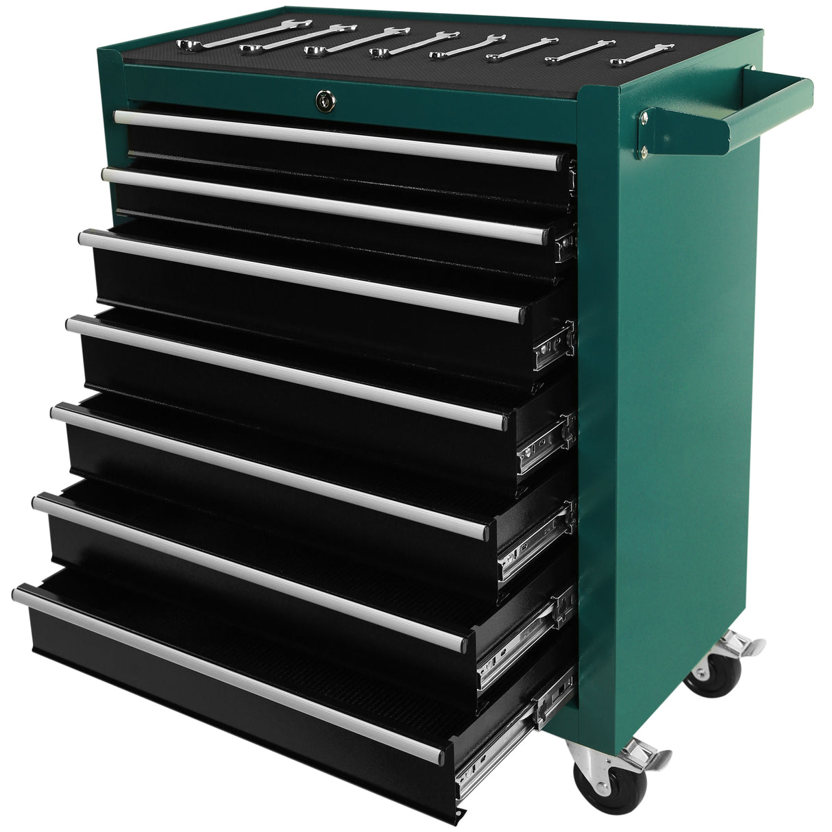 7-Drawer Rolling Tool Cart Box on Wheels Lockable Home Repair Storage Organizer Chest Cabinet for Mechanic Garage