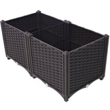 31.5" L X 15.7" D X 14.7" H Deep Raised Garden Bed Plastic Planter Boxes for Vegetables Flowers Herbs and Succulents Self-Watering Raised--Brown