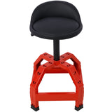 Taburete giratorio neumático de 360 ​​grados, asiento con ruedas mecánicas, resistente, rojo, capacidad de 300 libras