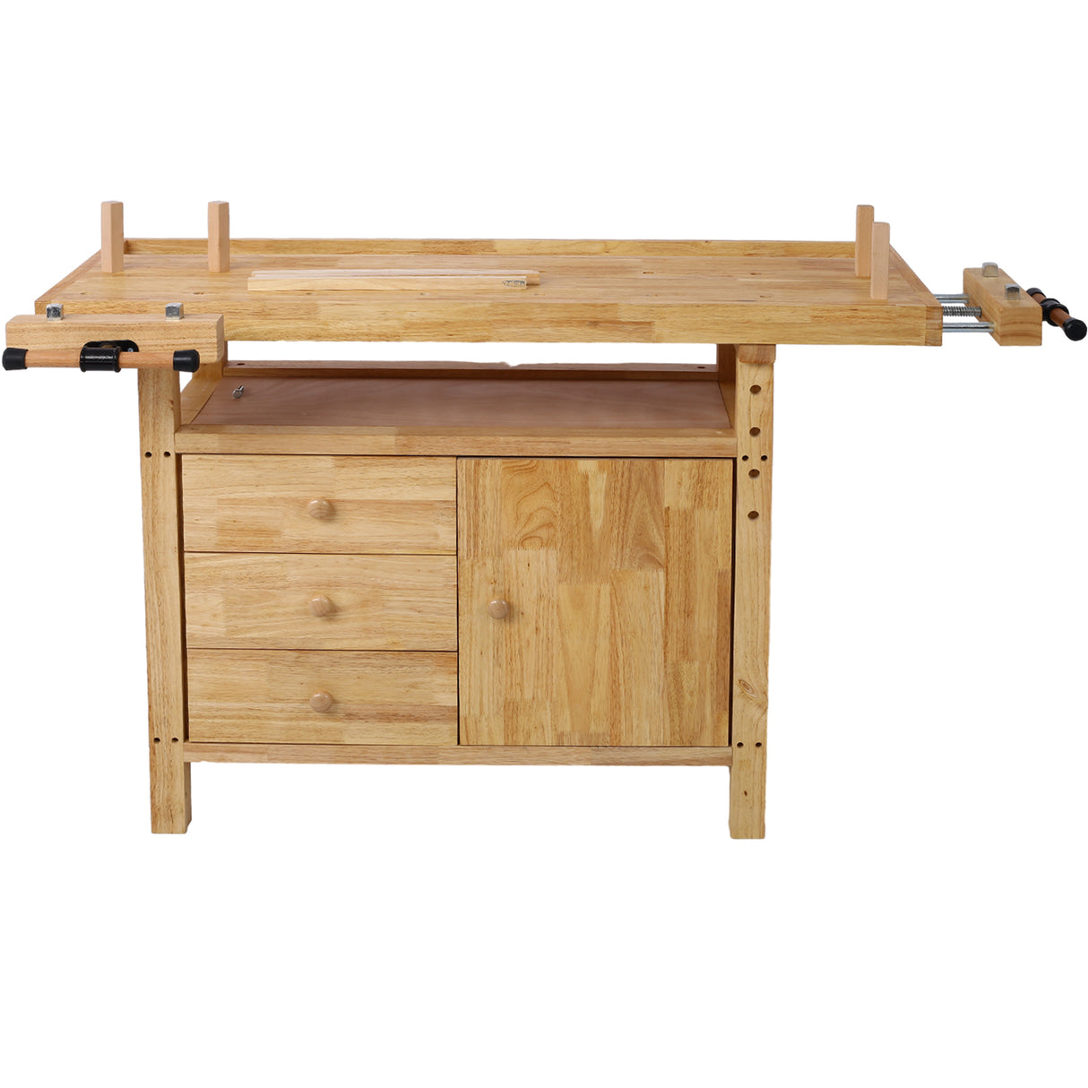 Wooden Workbench for Garage Workshop and Home with Bar Clamps Set 24 inch x 4-3/4 inch Throat Pack of 2