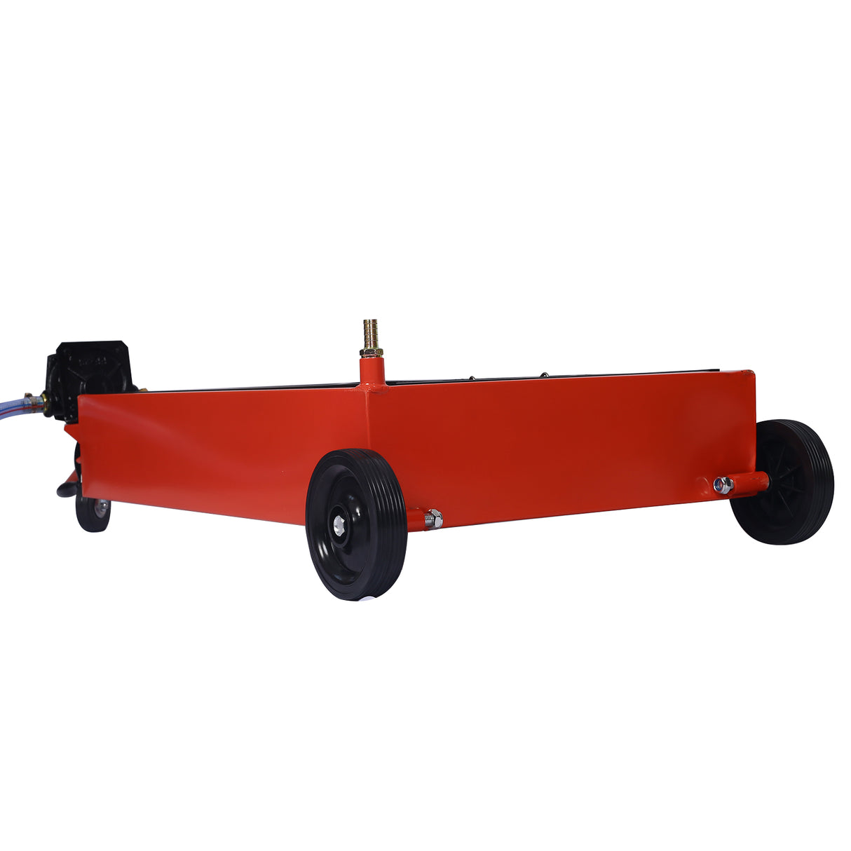 17-Gallon Low-Profile Oil Drain Pan na may Pump- Red