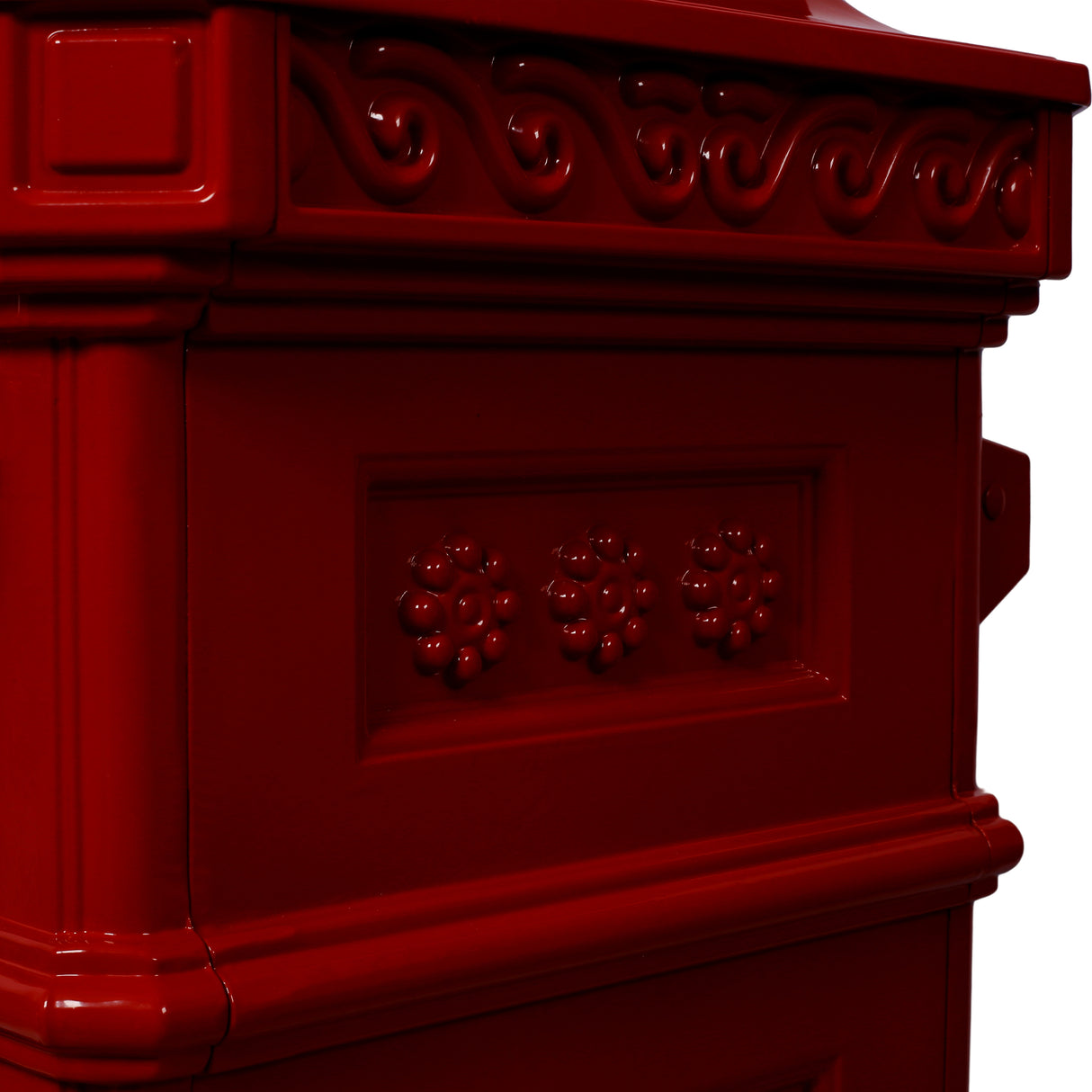 Mailbox Residential The Court Large-Capacity Letter Box Garden Floor Safety Outdoor Rainproof Postbox Statue--Red