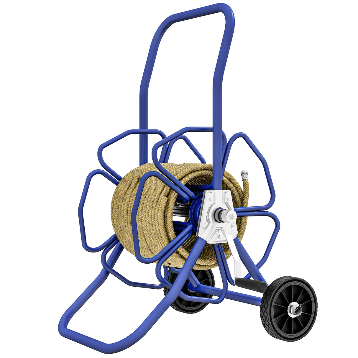 Garden Portable Water Hose Reel Cart Hold Up to 98' of 5/8" Hose (Hose Not Included) with Wheels for Yard Lawn--Blue