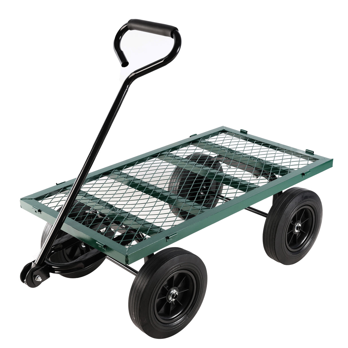 Solid Wheels Tools Cart Wagon Garden Trucks Transport Firewood Green