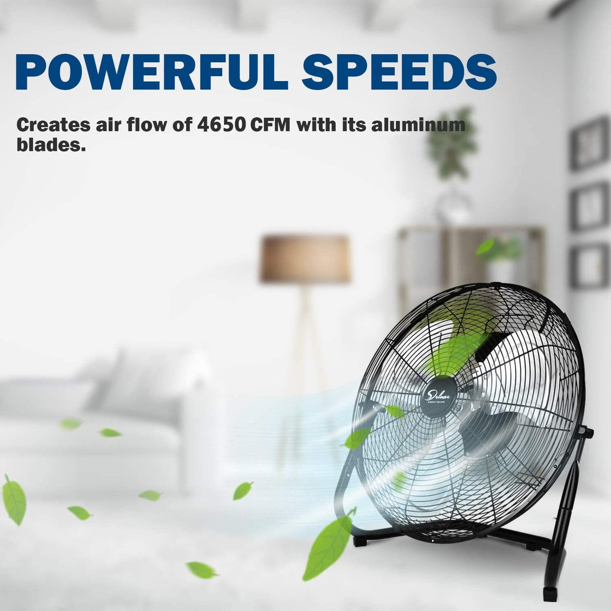 2 Pack Simple Deluxe 20 Inch 3-Speed ​​High Velocity Heavy Duty Metal Industrial Floor Fan Tahimik para sa Bahay Commercial Residential at Greenhouse Use Outdoor/Indoor Black