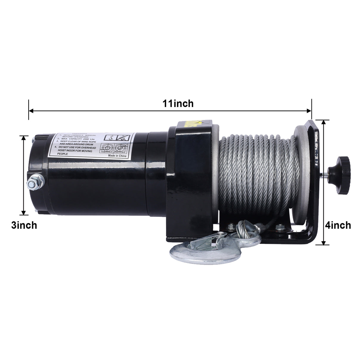 2000lb 12V Electric Winch Off-Road Waterproof Steel Cable for ATV UTV Towing Trailer