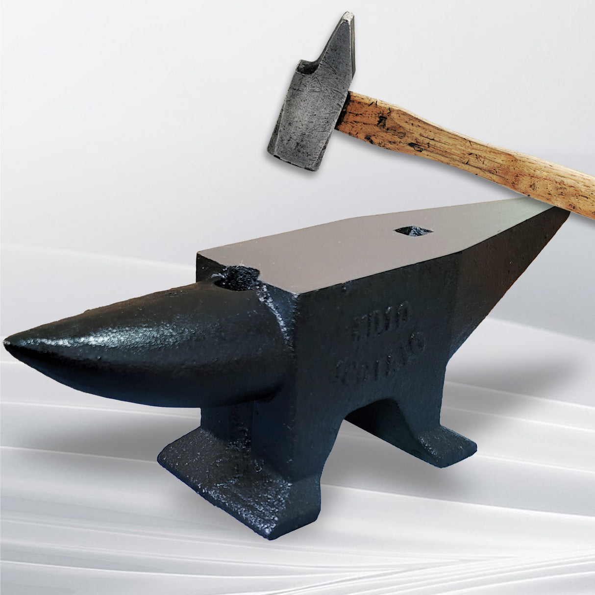 22Lbs Cast Steel Anvil High Hardness Rugged Horn Blacksmith Malaking Countertop at Stable Base na may Round at Square Hole Metalsmith Tool para sa Baluktot at Paghubog