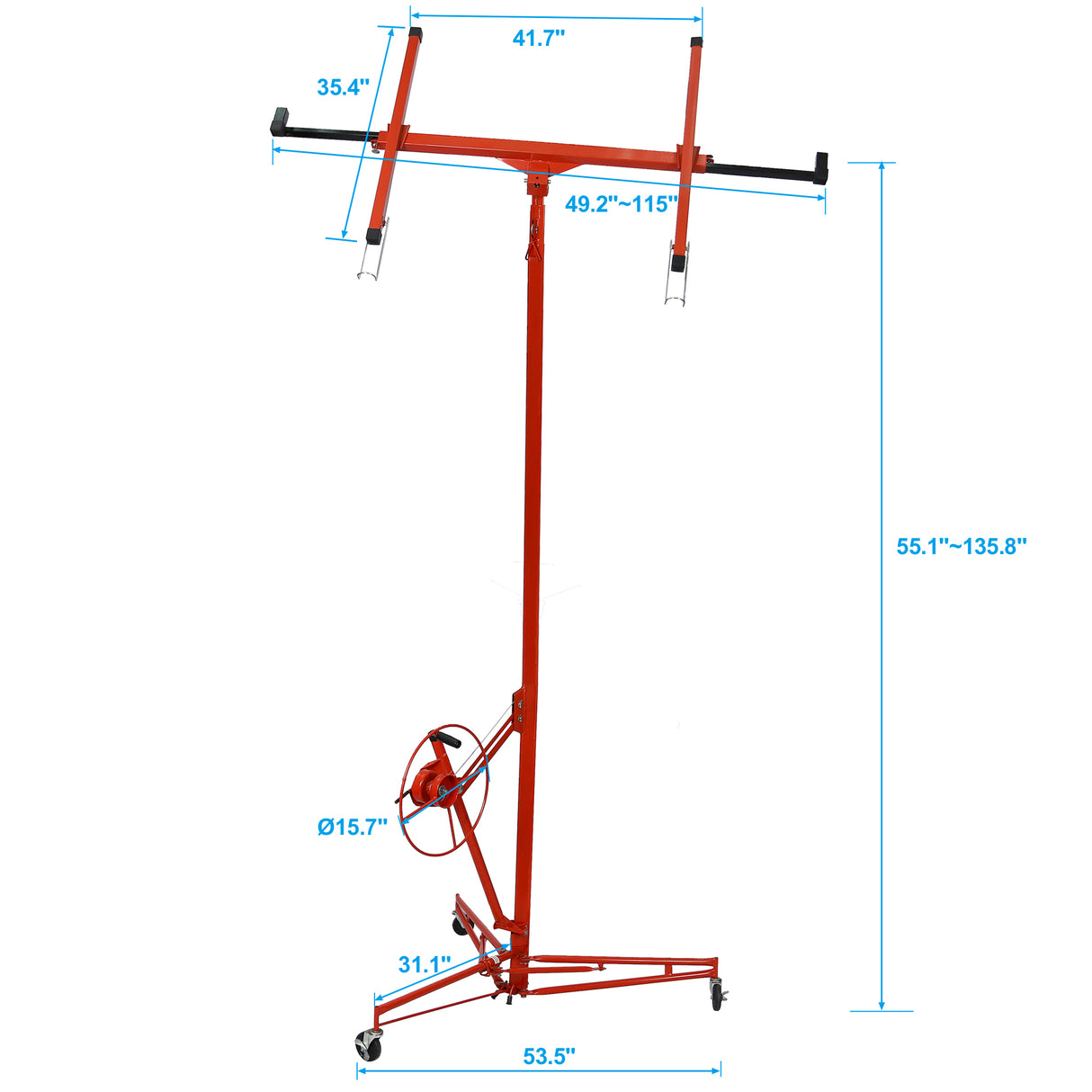 Panneau de levage pour cloisons sèches 11' palan Jack Lifter rouge