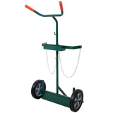 440lbs Capacity Cylinder Cart Welding Hand Truck Large Dual Oxygen Tank Dolly With 10-Inch Solid Rubber Wheels