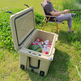 Ice Cooler Box 65QT Camping Ice Chest Beer Box Outdoor Fishing Khaki