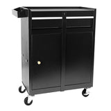 Organisateur d'atelier de Garage roulant, coffre à outils détachable à 5 tiroirs avec grande armoire de rangement et étagère réglable noir