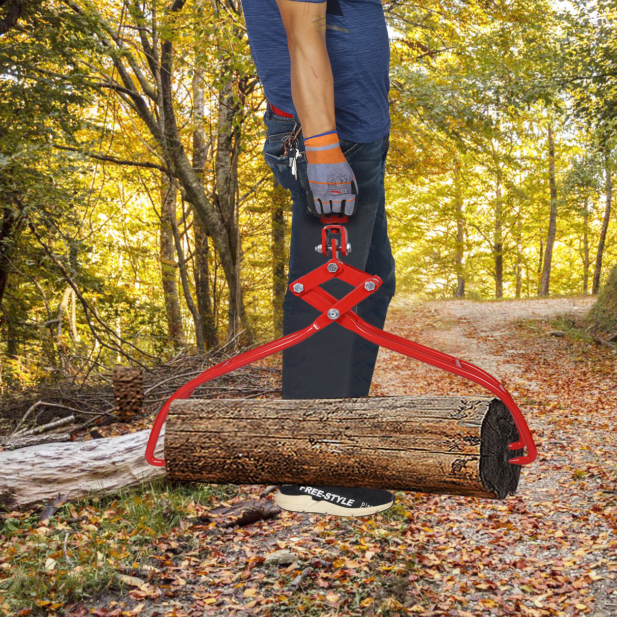 Pinzas de registro de elevación de troncos de madera de 4 garras Pinzas de agarre 36 "Rojo