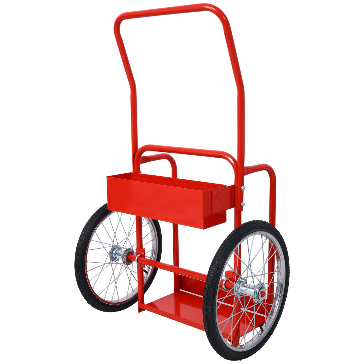 Large Dual Oxygen Tank Cart Dolly Double Cylinder 20" Pneumatic Wheels Includes two Fastening Belts