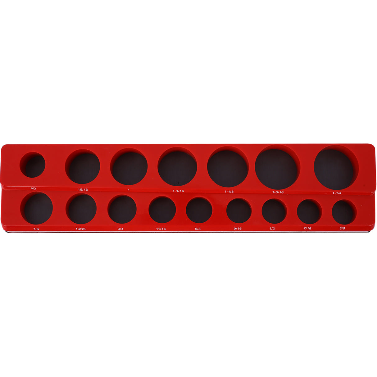 3 Piece SAE Magnetic Socket Organizers for Toolboxes Magnetic Holder Black Tool Box--Red