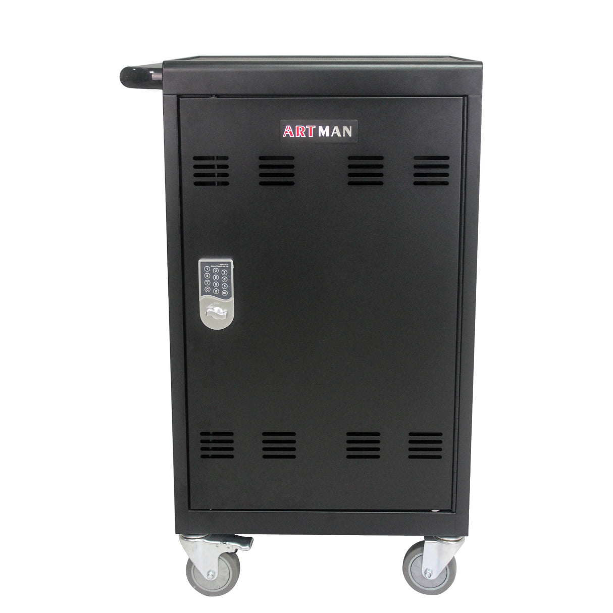 Mobile Charging Cart and Cabinet for Tablets Laptops 30-Device with Combination Lock Black