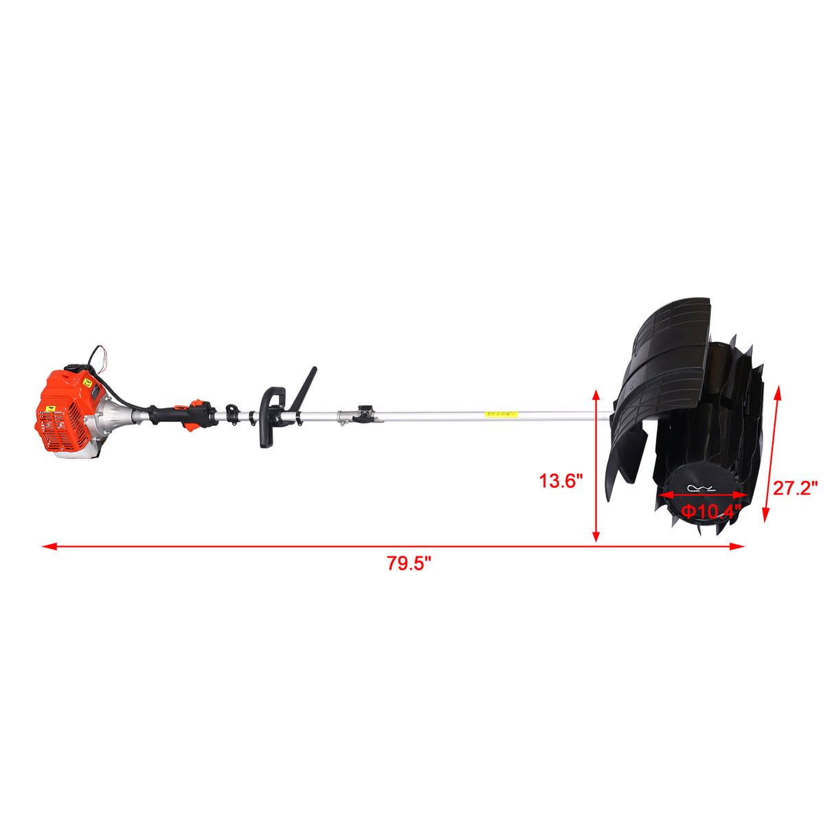 Snow Sweeper Gasoline Powered Paddle Pro 52CC 2 Stroke with 2 PCS Paddle 27.2x10.4" EPA