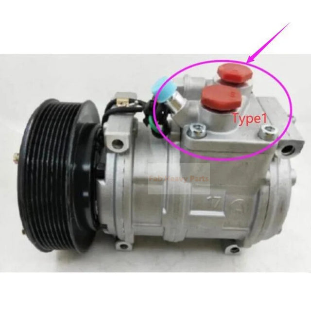 10PA17C A/C Compressor DH400539 Past voor John Deere Graafmachine 2054 2554 2154D 2454D 2954D 3754D