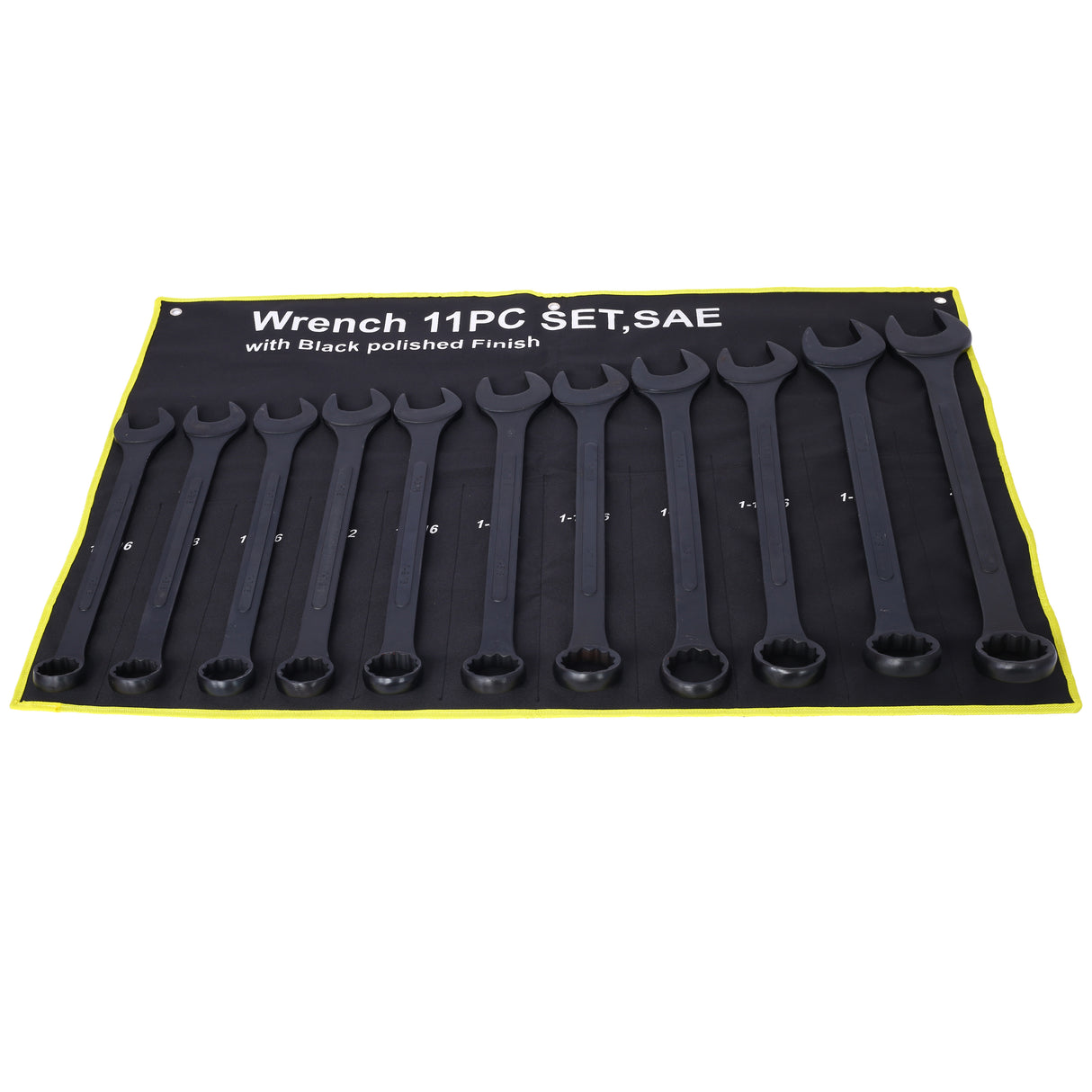 Jumbo Combination Wrench Set Extra Large SAE 1-5/16'' hanggang 2'' Black Oxide na may Pouch na 11 piraso