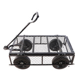 Solid Wheels Tools Wagon Cart Garden Trucks Transport Firewood Black