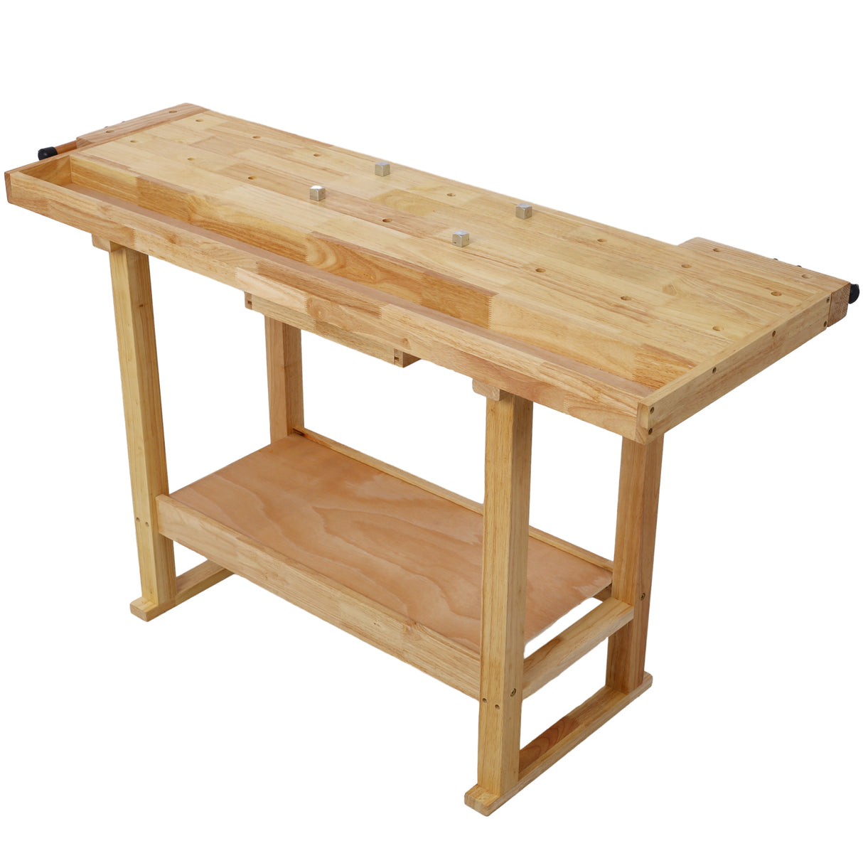 55-Inch Wood Workbench para sa Garage Workshop at Home--Natural