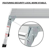 Work Platform Aluminum Portable Bench Folding Ladder ANSI Capacity 225 LBS 40"--Grey