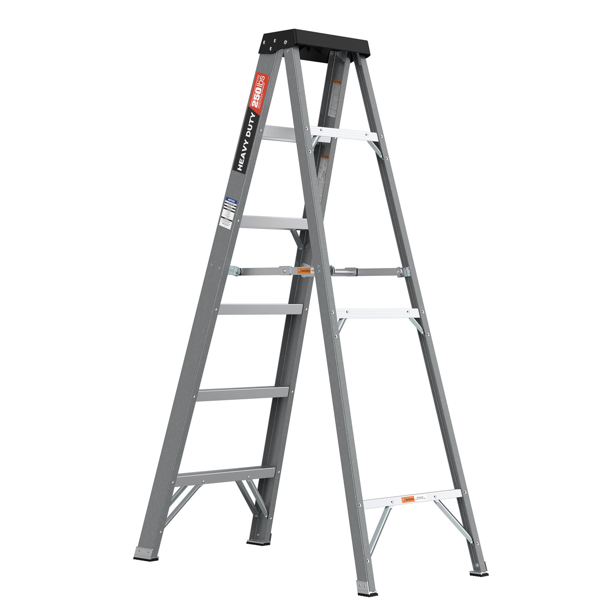 Fibreglass Step Ladder 6-foot 250lbs--Gray