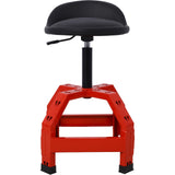 Taburete giratorio neumático de 360 ​​grados, asiento con ruedas mecánicas, resistente, rojo, capacidad de 300 libras