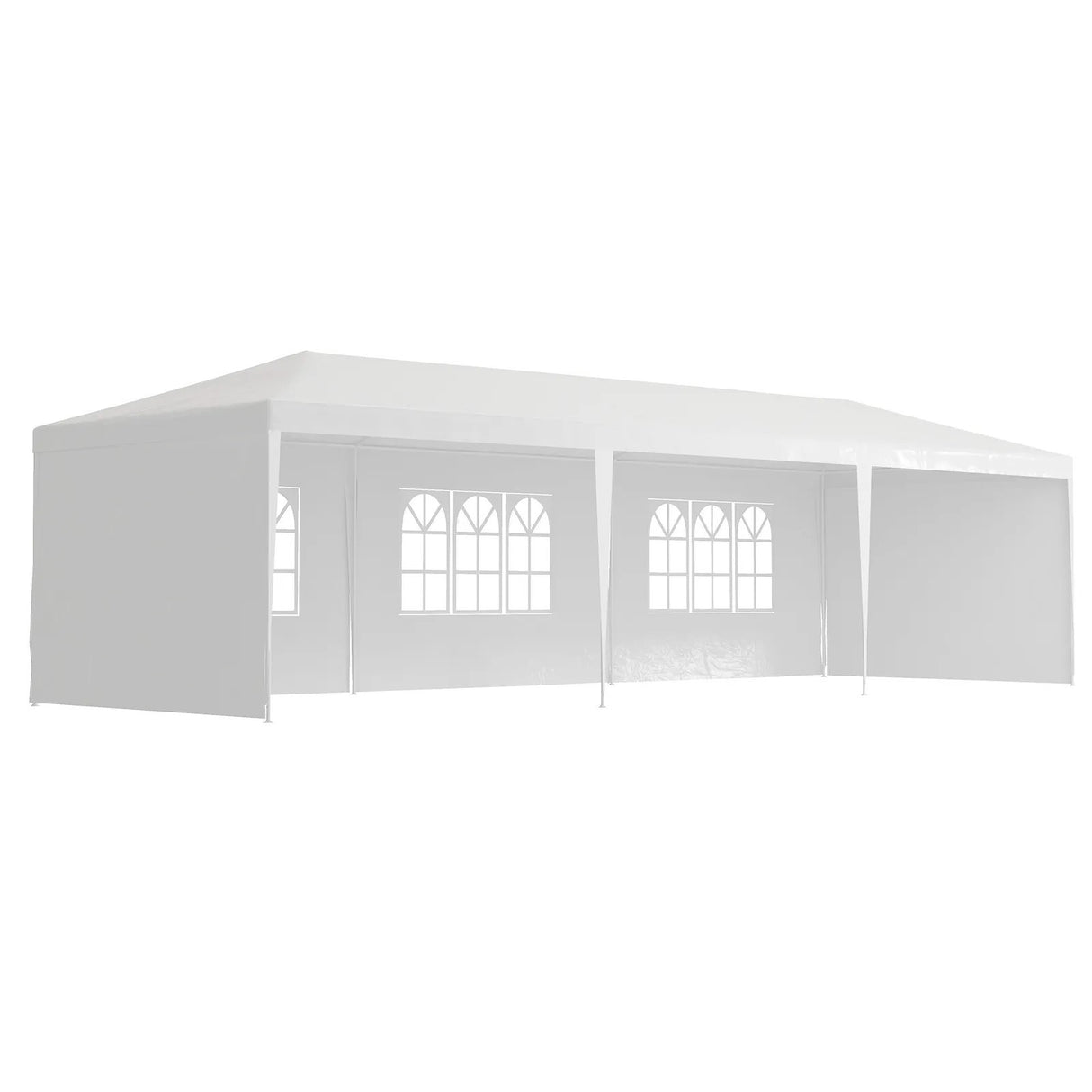 Chapiteau d'auvent de tente de fête de mariage de belvédère de jardin extérieur de 10x30 'avec 5 parois latérales amovibles-blanc