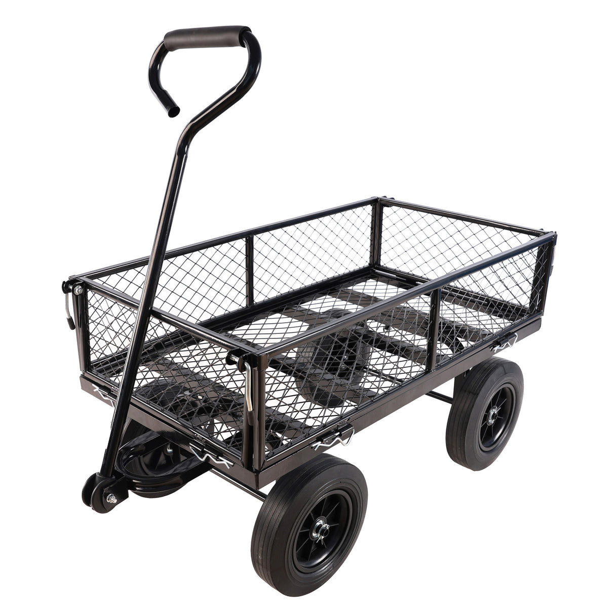 Roues solides outils chariot chariot camions de jardin Transport bois de chauffage noir