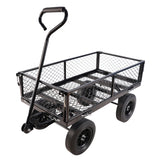 Solid Wheels Tools Wagon Cart Garden Trucks Transport Firewood Black