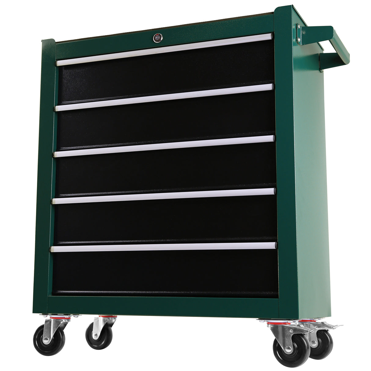 5-Drawers Rolling Tool Chest Cabinet on Wheels with Keyed Locking System and Drawer Liners with Link Buckle Combined to Large Cabinet Set for Warehouse Garage