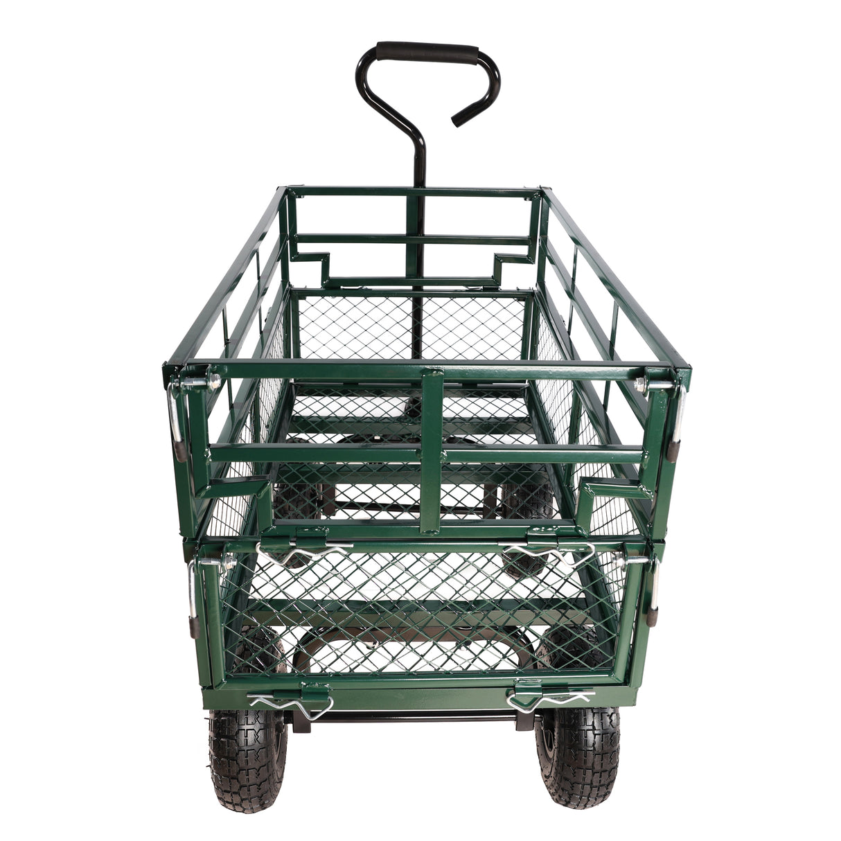 Wagon Cart Garden Trucks Transport Firewood Green Steel 600 lbs Capacity