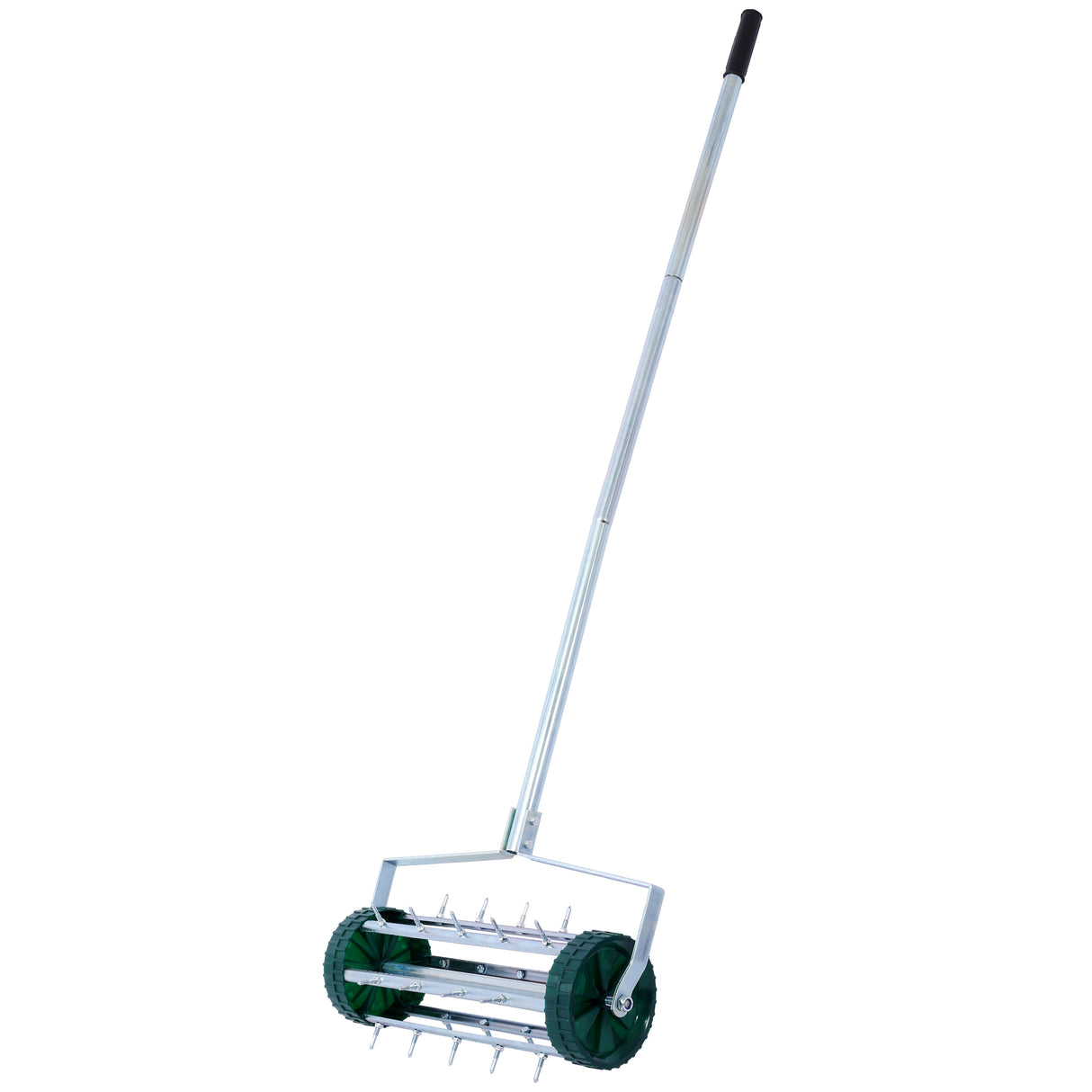 Spike Lawn Aerator Heavy Duty Rolling Aerator Garden Yard Rotary Push Aeration with Steel Handle