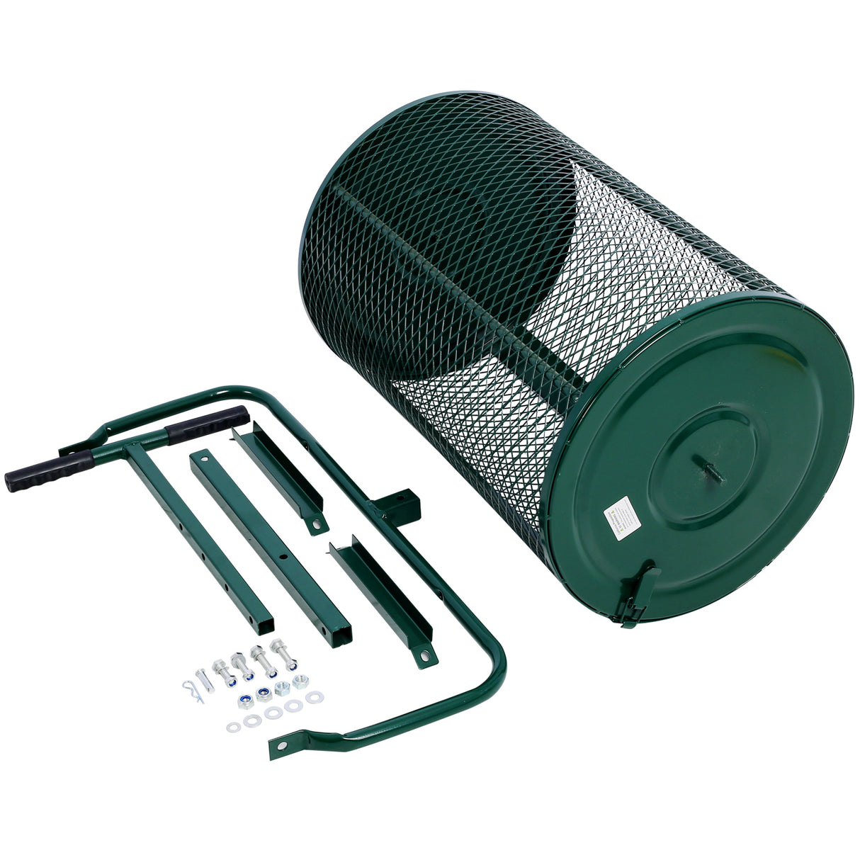 24inch Peat Moss Compost Spreader Metal Mesh T Shaped Handle para sa Pagtatanim ng Seeding Lawn at Pangangalaga sa Hardin Dumi Roller Steel Green