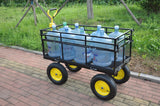 Big Wagon Cart Camiones de jardín Transporte Leña 1100 lbs Capacidad Acero Amarillo Negro