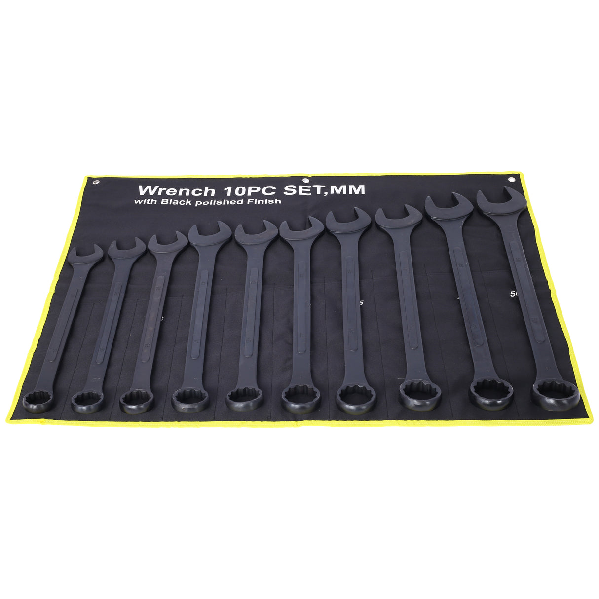 10 PCS Metric Jumbo Combination Wrench Set Extra Large Black-Oxide 34 36 38 41 42 44 45 46 48 50mm with Pouch