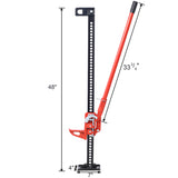 High Lift Farm Jack 48" Utility 7000 lbs Capacity Ratcheting Off Road Heavy-Duty for Tractor Truck SUV Bumper Red