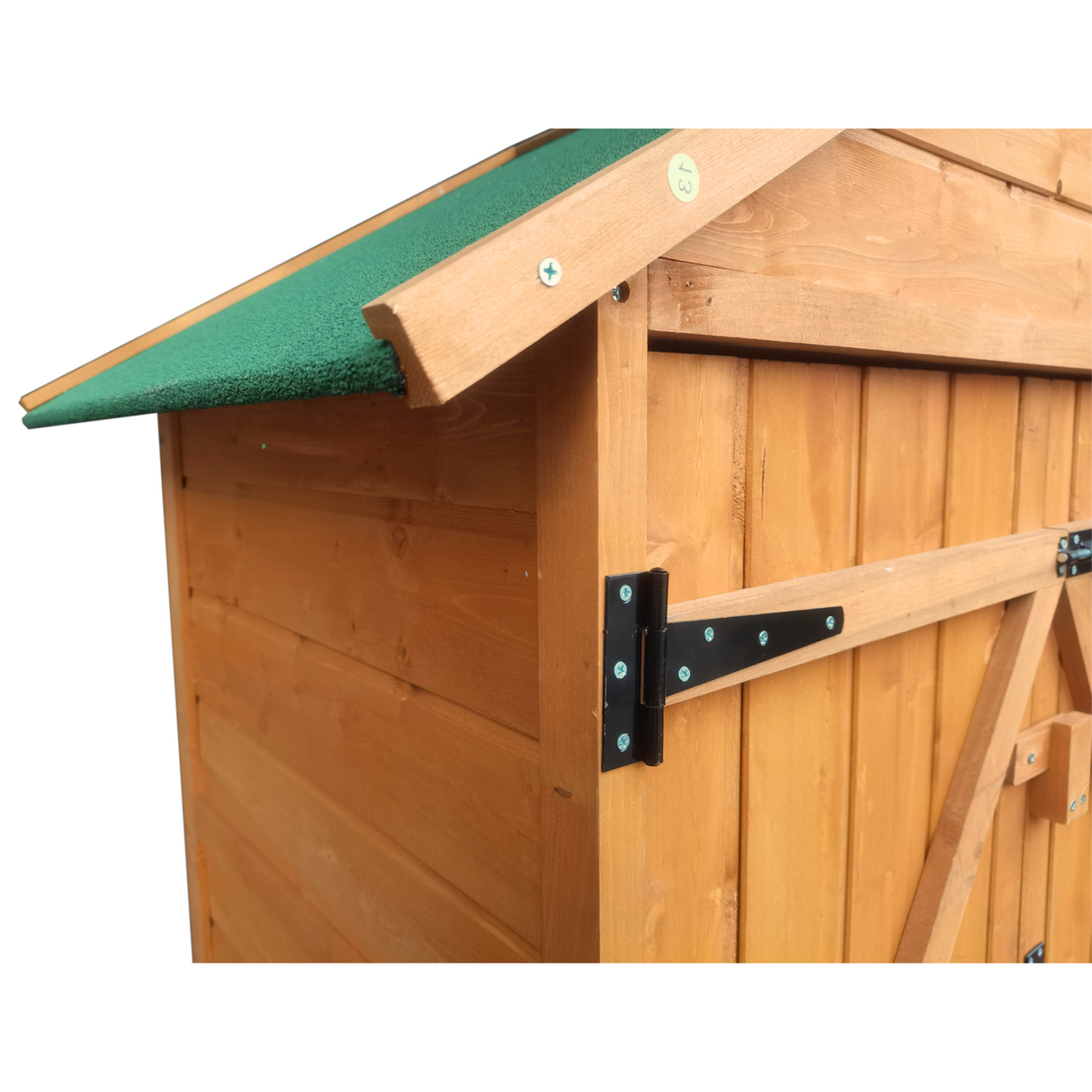 Hangar en bois naturel 63.58 "X 24.6" X 53.15 "pour jardin arrière-cour, stockage de grands outils, pièce à toit plat