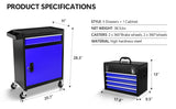 5-Drawer Rolling Tool Chest High Capacity Storage Cabinet W/Lockable Wheels Anti-Slip Liner Detachable Box Organizer