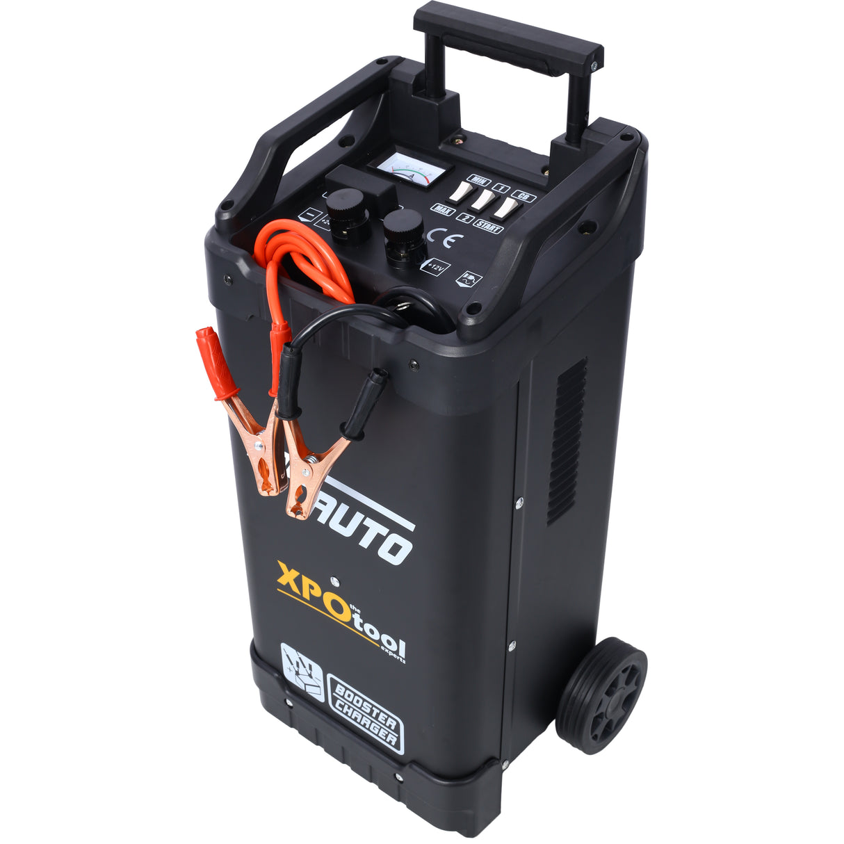 12V & 24V Wheeled Battery Charger Fully Automotive Battery Maintainer Jump Starter Dial Display Telescopic Handle