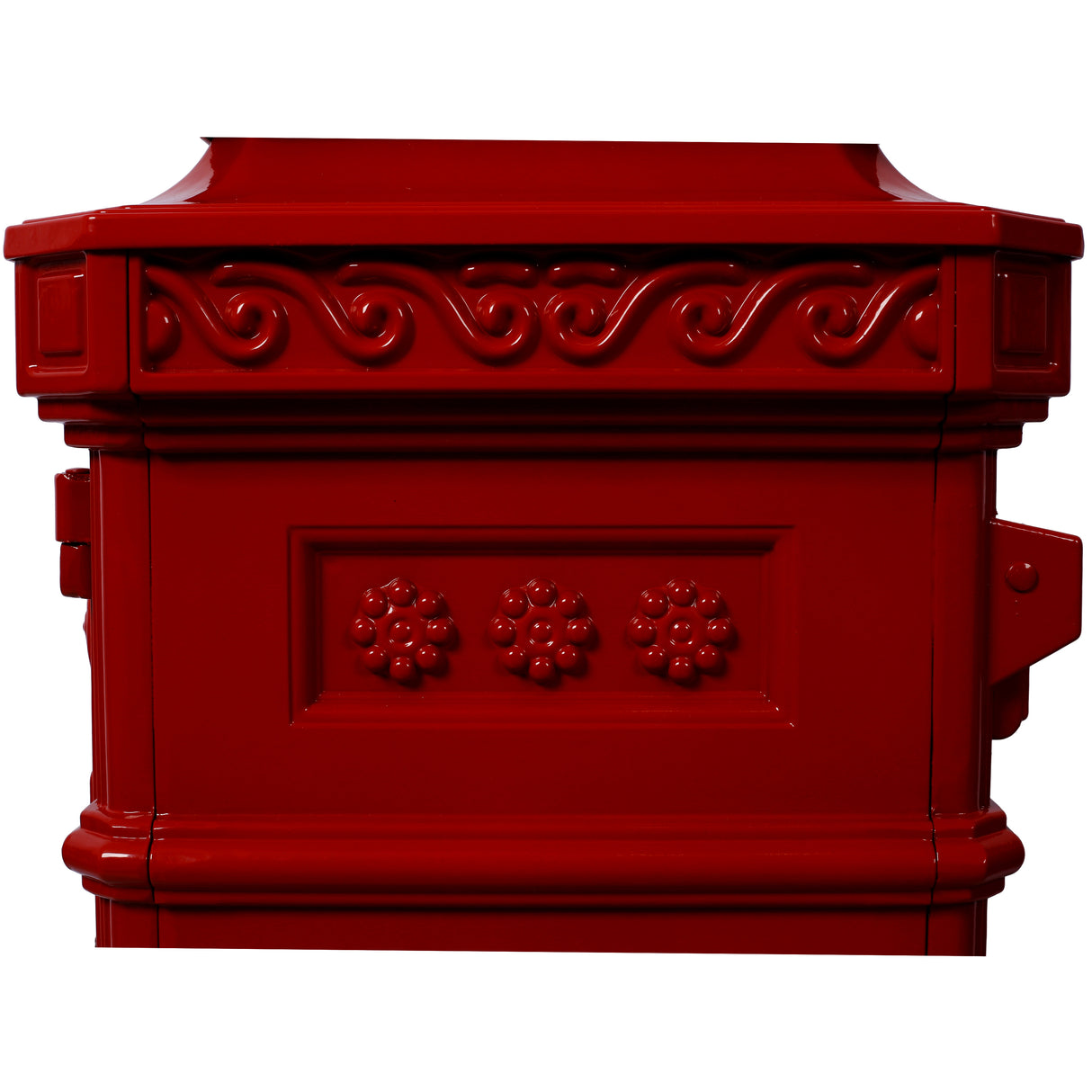 Mailbox Residential The Court Large-Capacity Letter Box Garden Floor Safety Outdoor Rainproof Postbox Statue--Red