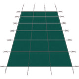 Cubierta de seguridad para piscinas enterradas, rectangular, de 16 x 32 pies, de invierno, para piscinas enterradas, con triple costura sólida para hardware de alta resistencia incluido, malla verde