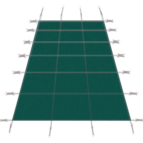 Inground Pool Safety Cover 16x32ft Rectangle Winter for Inground Swimming Pools Solid Triple Stitched for High Strength Hardware Included--Green Mesh